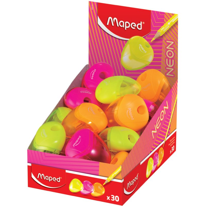 Maped i-gloo NEON pencil sharpener, assorted colours, 30 pieces
