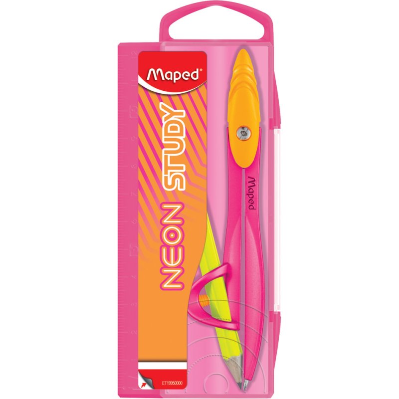 Maped compas STUDY NEON avec bague d'adaptation, assorti, à partir de 6 ans