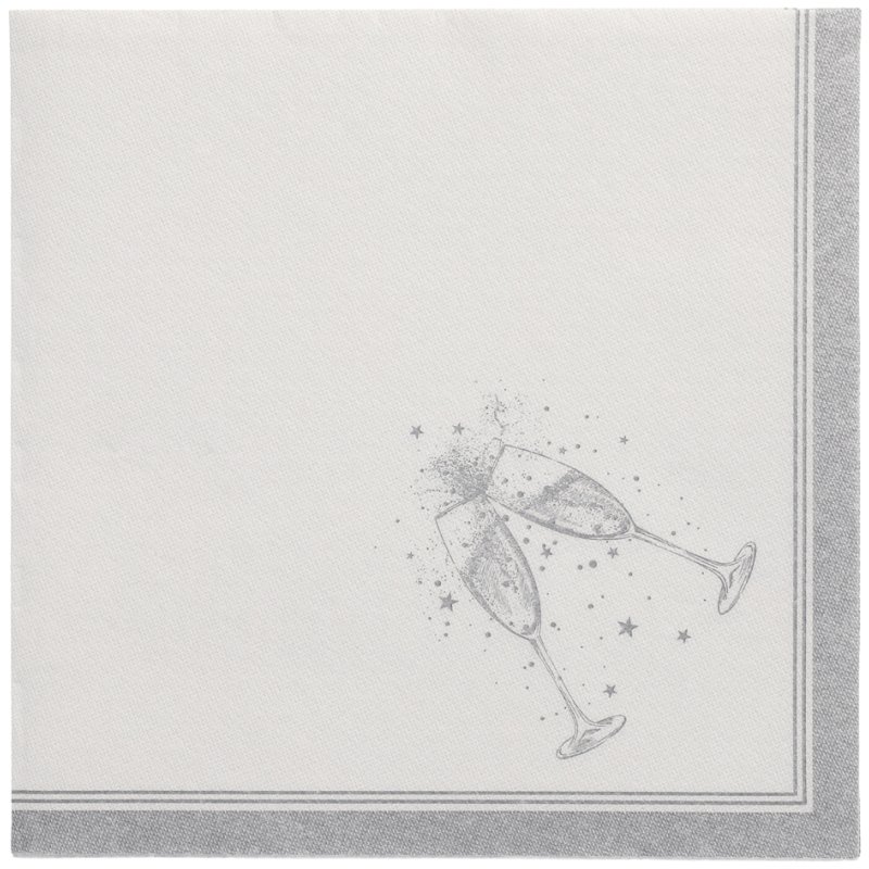 PAPSTAR serviettes ROYAL Collection Festivities, blanc/or, 400×400 mm, 50 pièces