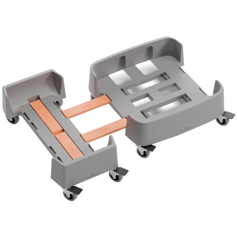 DURABLE afvalcontainer trolley DURABIN 60 L, gerecycled PP, 4 zwenkwielen, grijs