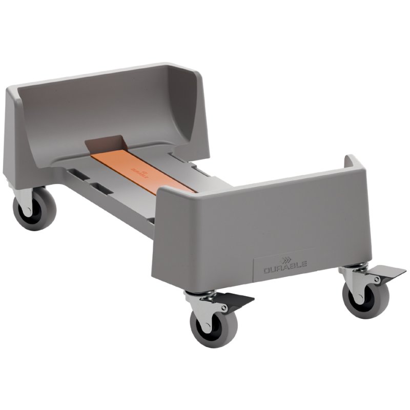 DURABLE afvalcontainer trolley DURABIN 60 L, gerecycled PP, 4 zwenkwielen, grijs