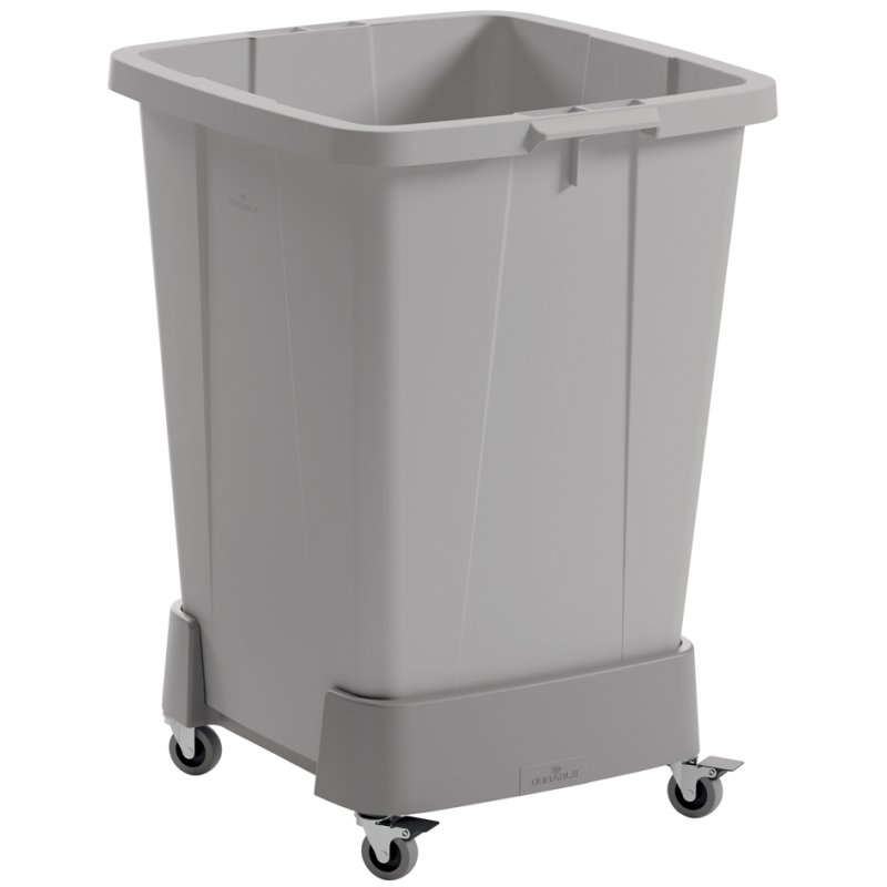 DURABLE afvalcontainer trolley DURABIN 60 L, gerecycled PP, 4 zwenkwielen, grijs