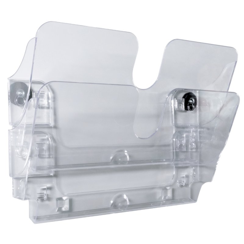 DURABLE wall leaflet holder FLEXIPLUS 2, transparent, magnetic, A4 landscape, 2 compartments