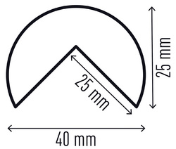 DURABLE magnetisch hoekbeschermingsprofiel C25R, rond, zwart/geel, 1 m