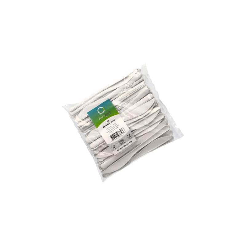 PAPSTAR reusable knives, 185 mm, white, 50 pieces