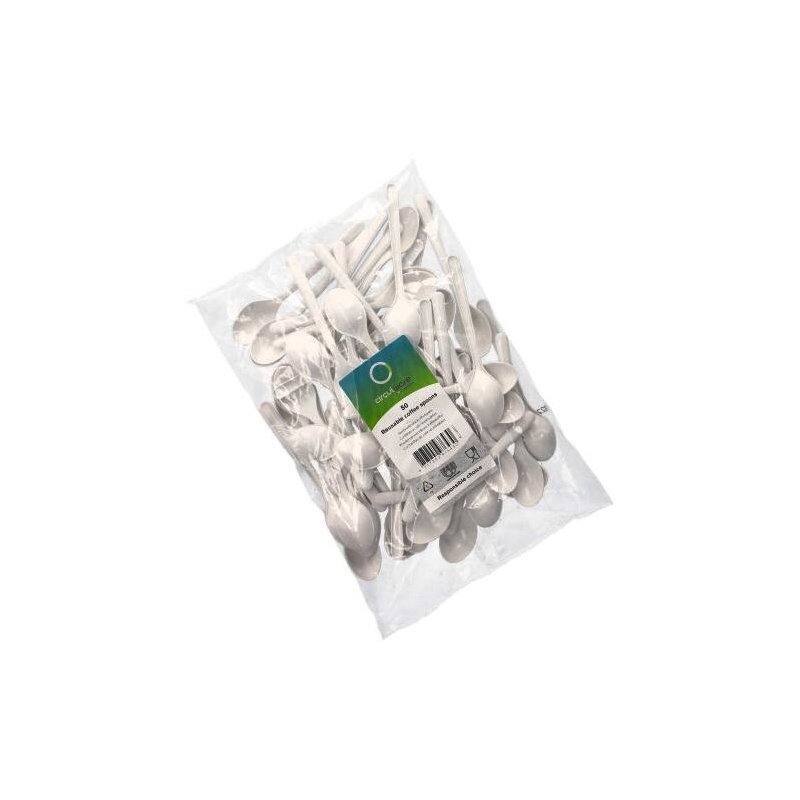PAPSTAR cuillères à café, réutilisables, blanc, 130 mm