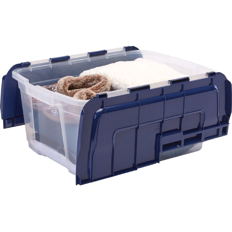 Fellowes boîte de rangement BANKERS BOX, couvercle rabattable, transparent, 55 litres