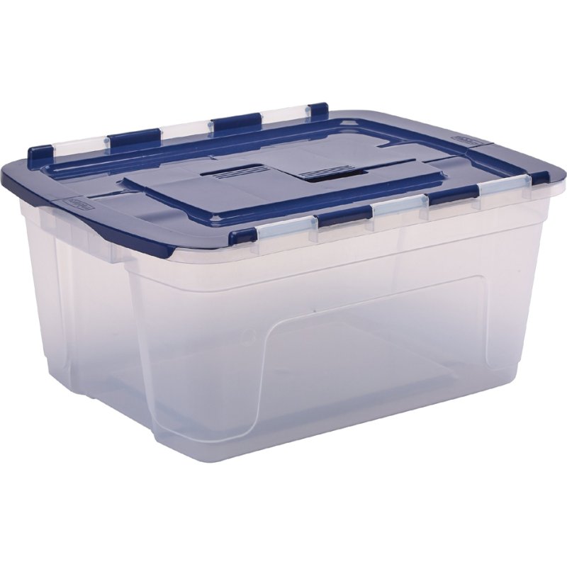Fellowes boîte de rangement BANKERS BOX, couvercle rabattable, transparent, 55 litres
