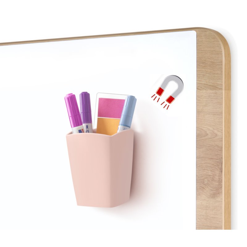 cep porte-stylos minéral, magnétique, 2 compartiments, rose poudré