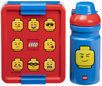 LEGO drinkfles + broodtrommel lunchset Bij, paars