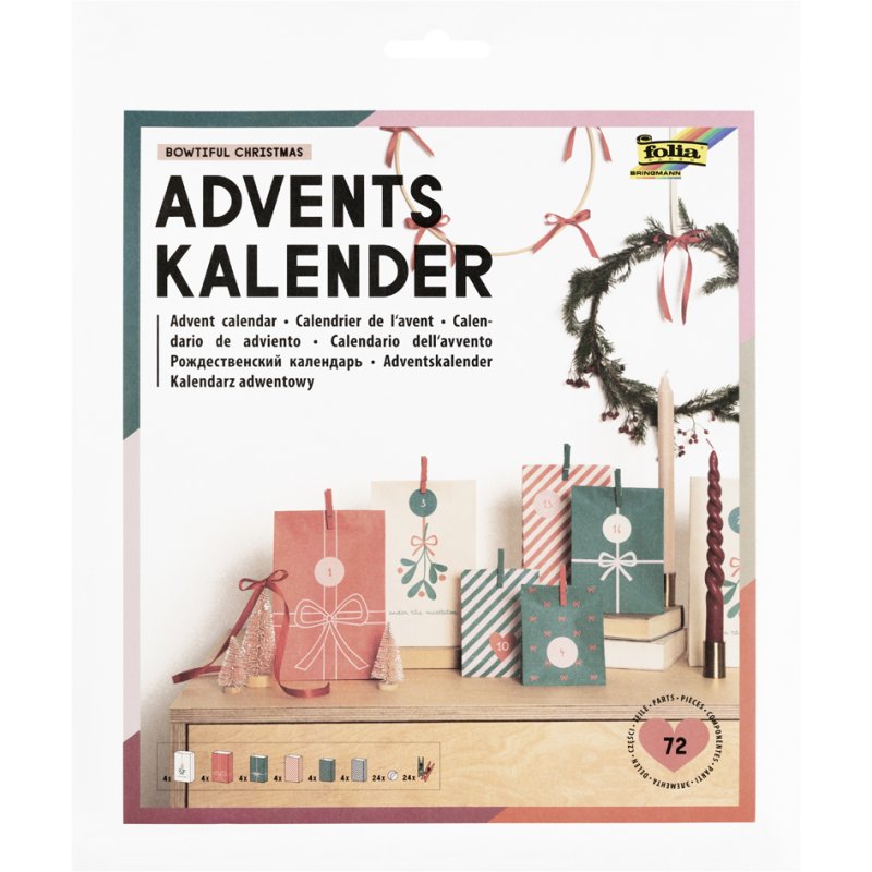 folia adventskalender BOWTIFUL CHRISTMAS, 72-delig