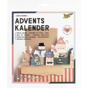 folia adventskalender SANTA & FRIENDS, 72-delig, papieren zakjes