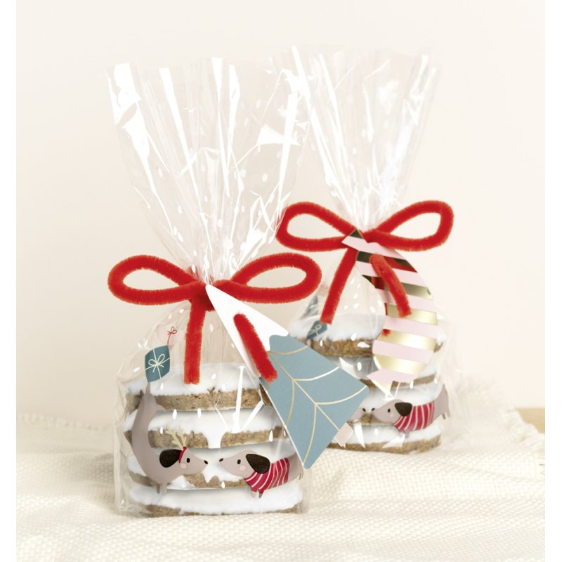 folia snoepzakjes-set Merry Woofmas, wintermotieven, 6 zakjes, 145×235 mm