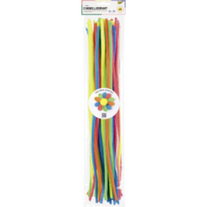 folia chenilledraad NEON, 500 mm, gemengde kleuren, 100 stuks