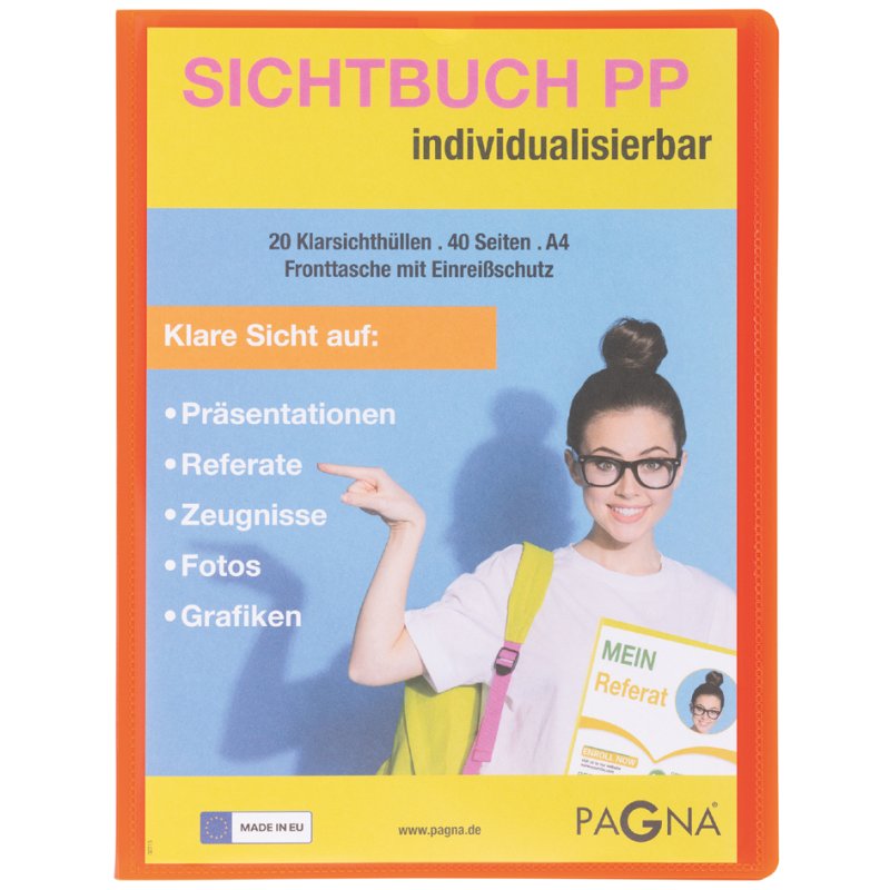 PAGNA album de présentation School A4, bleu clair, 20 pochettes