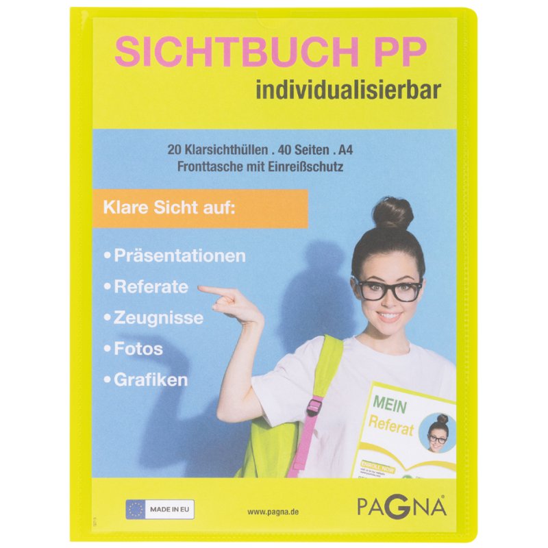 PAGNA album de présentation School A4, bleu clair, 20 pochettes