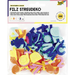 folia vilt decoratievormen Happy Shapes, diverse kleuren, 10-50 mm, 170 stuks