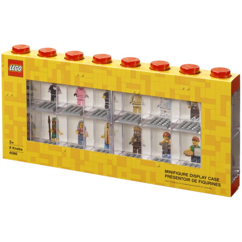 LEGO minifigures vitrine DISPLAY CASE 16, rouge, 16 figurines, empilable