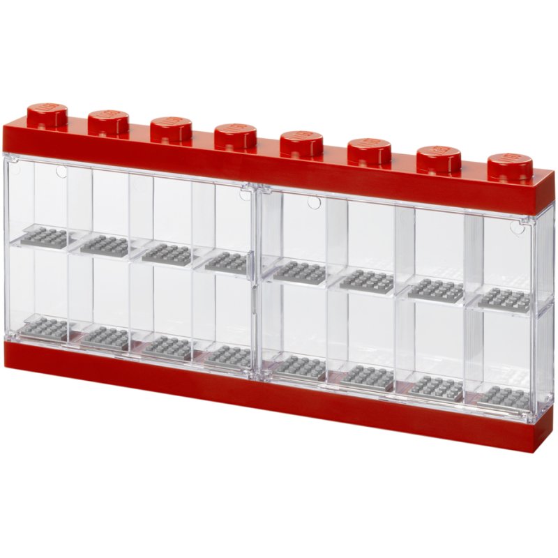 LEGO minifigures vitrine DISPLAY CASE 16, rouge, 16 figurines, empilable