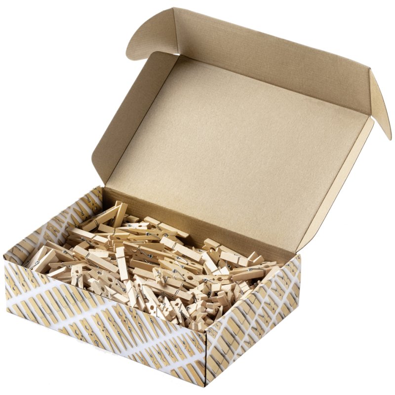 folia houten wasknijpers BASIC Jumbobox, mix kleuren, 25-50 mm, ca. 400 stuks