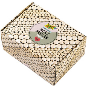 folia houten kralen mix PASTEL Jumbobox, 10-18 mm, pastelkleuren, 1 kg
