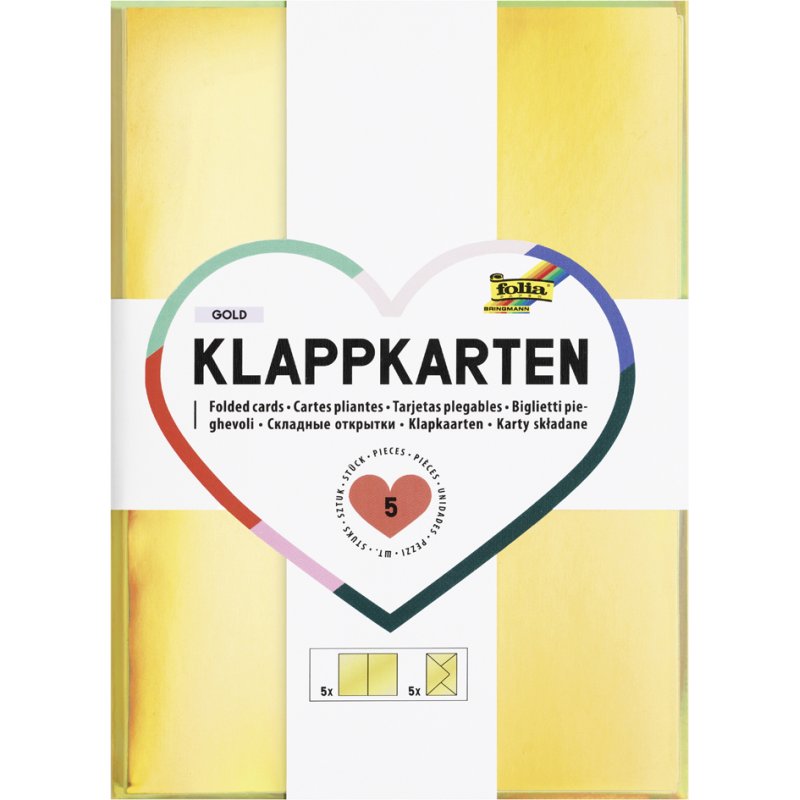 folia wenskaarten set, 105×150 mm, iriserend, 5 stuks