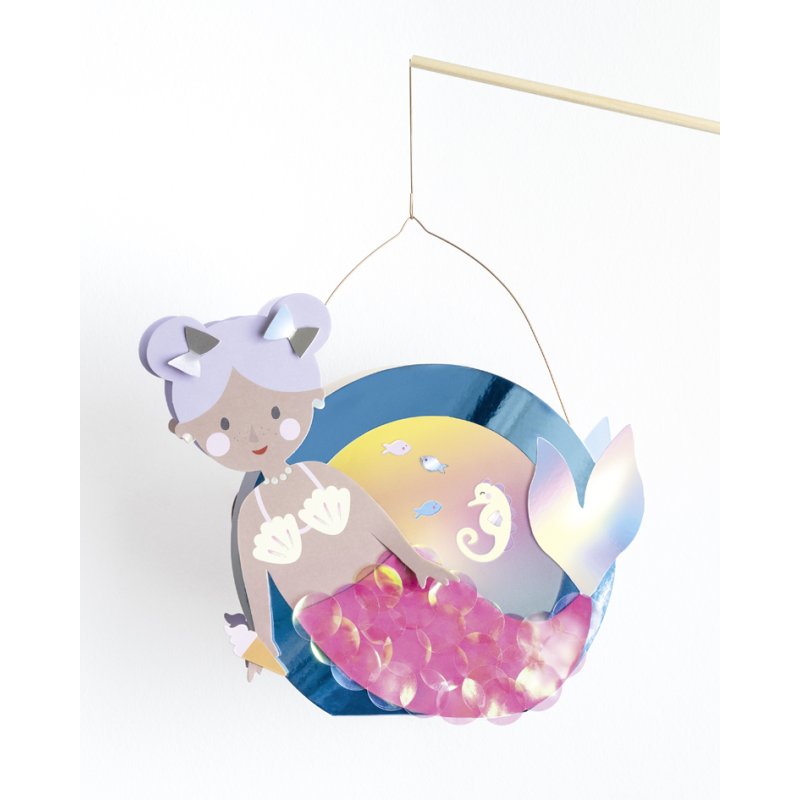 folia lantaarn-knutselset UNDERWATER DREAMS, metallic-blauw, incl. LED-licht