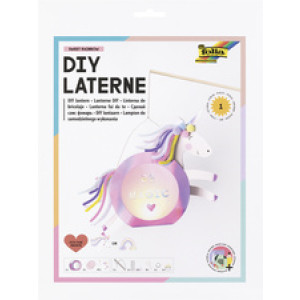folia knutselset lantaarn SWEET RAINBOW, iriserende roze, incl. laternenstok