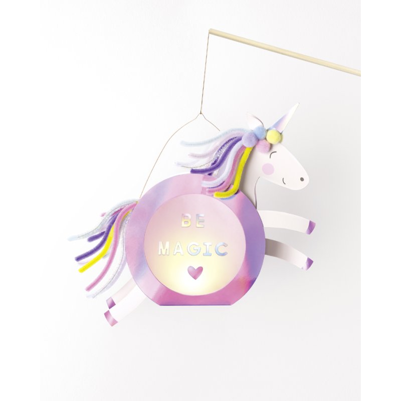 folia knutselset lantaarn SWEET RAINBOW, iriserende roze, incl. laternenstok