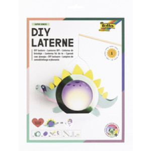 folia knutselset lantaarns SUPER DINOS, metallic-groen, incl. lantaarnstok