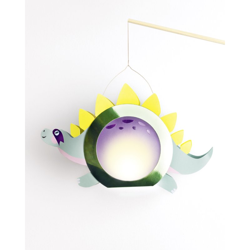 folia knutselset lantaarns SUPER DINOS, metallic-groen, incl. lantaarnstok