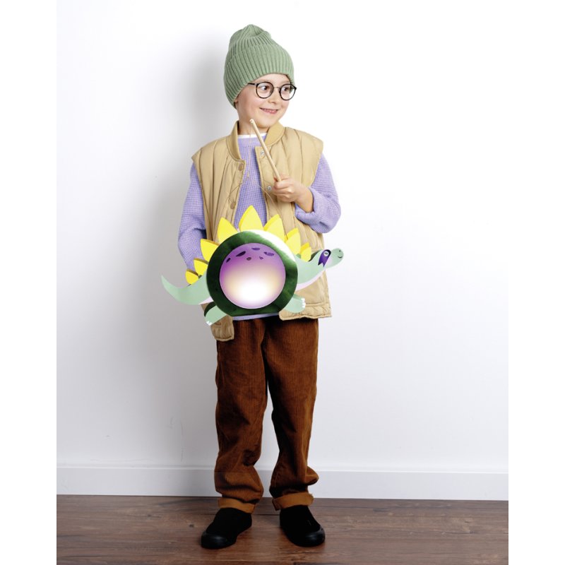 folia knutselset lantaarns SUPER DINOS, metallic-groen, incl. lantaarnstok