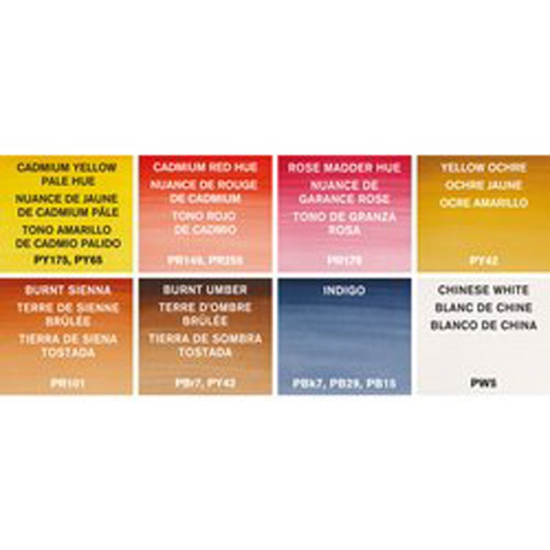 LEFRANC BOURGEOIS Winsor & Newton Cotman aquarelle set portrait, 8 demi-godets, palette mixte