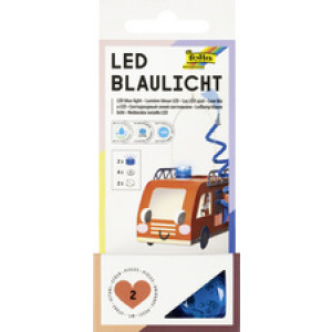 folia LED-zwaailicht, blauw knipperend, 30 mm, 2 stuks