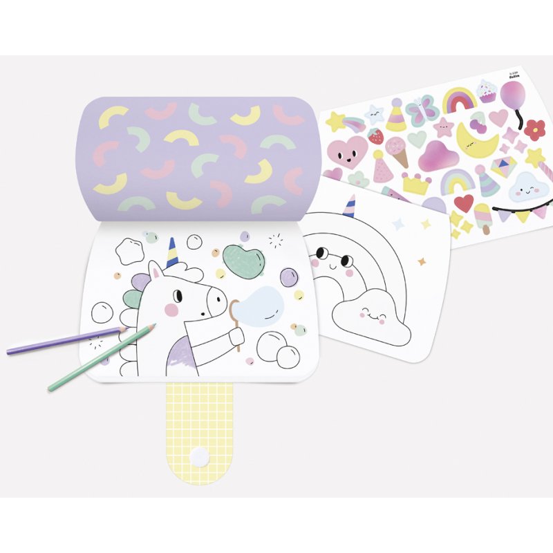 folia stickerkleurboek Rainbow Dreams, 15 vel, 260×230 mm