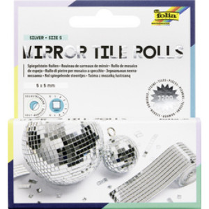 folia spiegelfolie Mirror Tile Rolls, zelfklevend, 40 mm × 1 m, 2 rollen