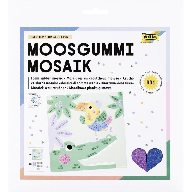 folia Foam rubber mozaïek JUNGLE FEVER, 301 delen, 250×250 mm, gekleurd