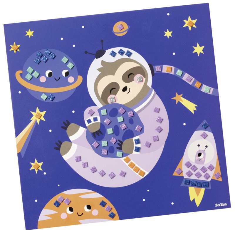 folia mozaïek mousse rubber SPACE SLOTH, 301 delen, 250×250 mm