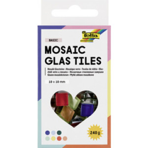 folia mozaïek-glastegels BASIC, 10×10 mm, gekleurd, 300 stuks