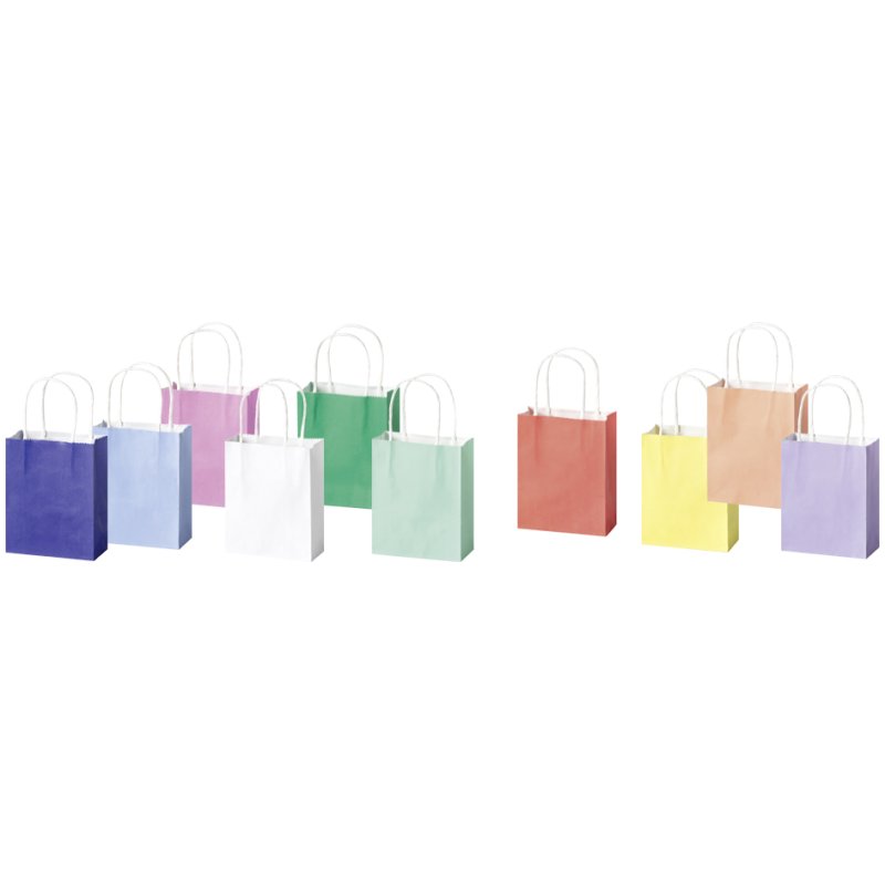 folia papieren draagtassen BASIC maat M, diverse kleuren, 7 stuks