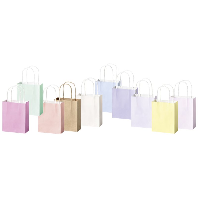 folia papieren draagtassen PASTELL, maat M, gesorteerde kleuren, 20 stuks