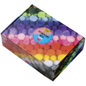 folia pompons-mix gekleurd Jumbobox, gesorteerd, 200 g