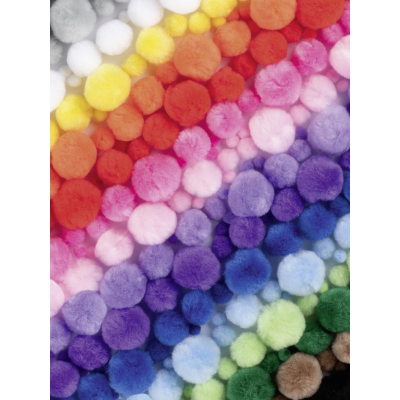 folia pompons-mix gekleurd Jumbobox, gesorteerd, 200 g