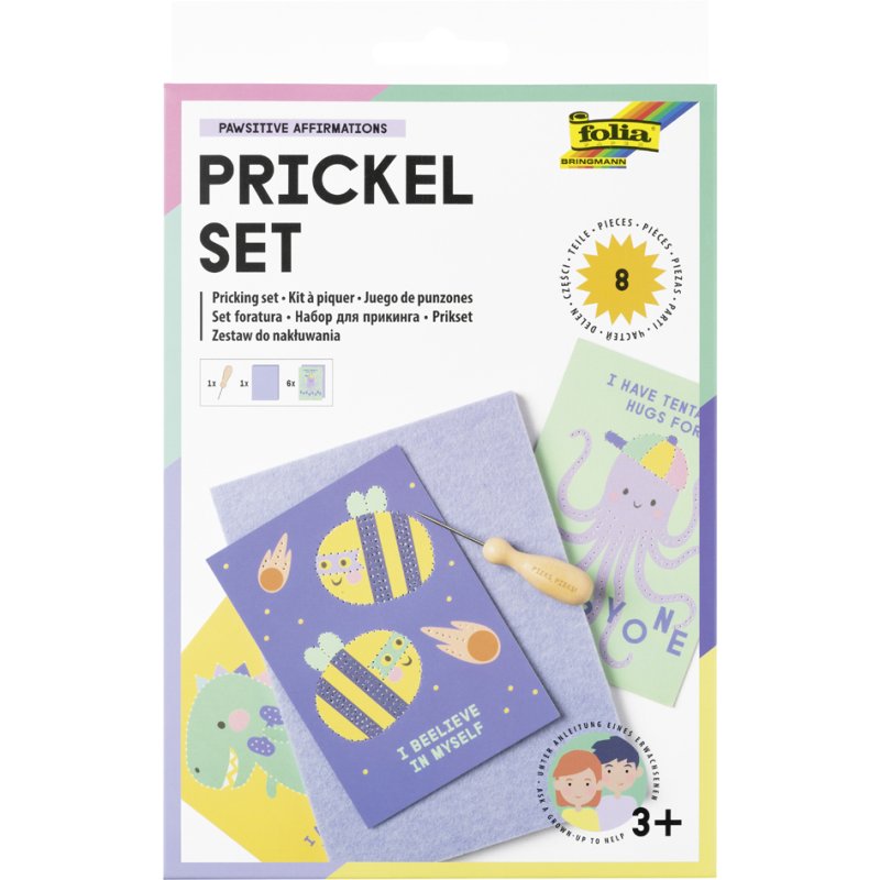folia prikpennenset, 8-delig, 105×148 mm, inclusief sjablonen