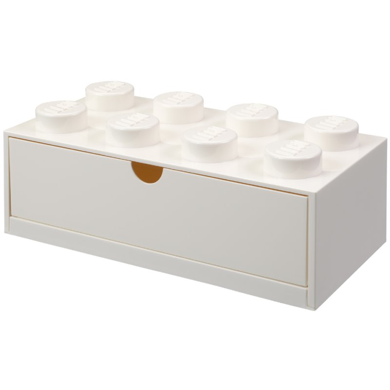 LEGO desk drawer 8 with 1 drawer, white, stackable