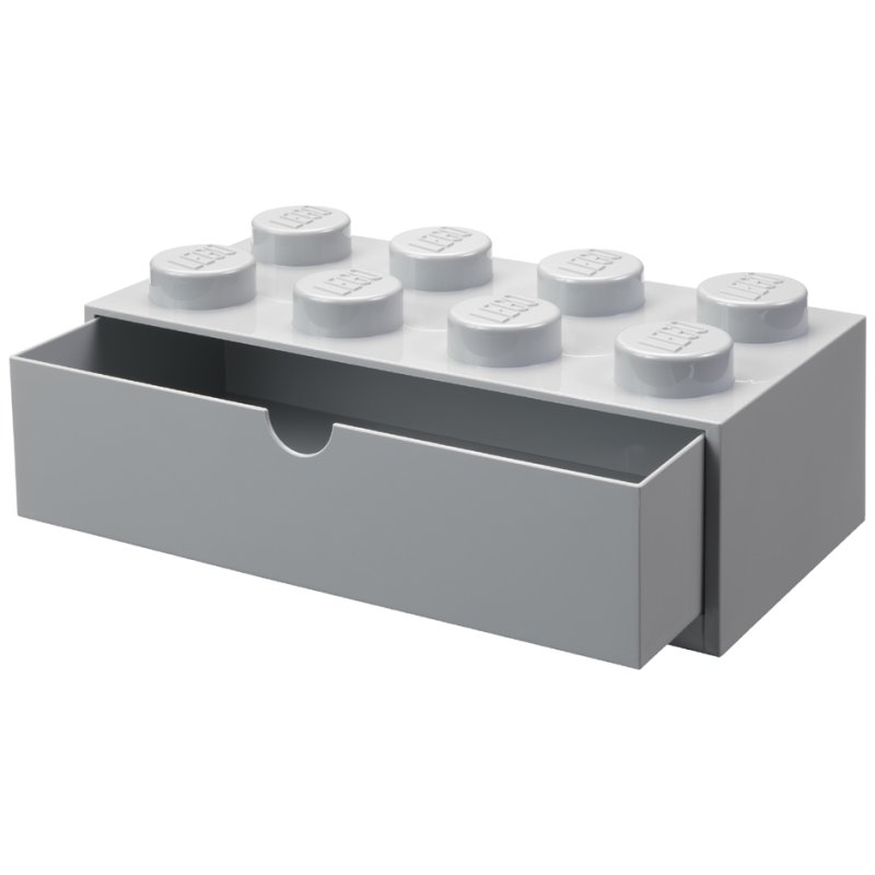 LEGO desk drawer 8 with 1 drawer, white, stackable