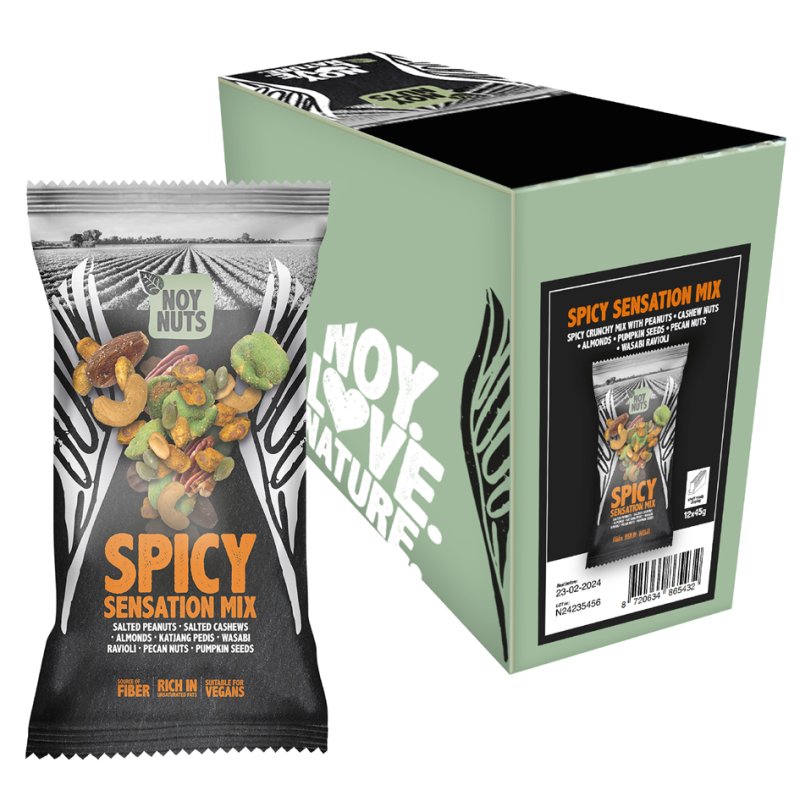 NoyNuts Nussmix Spicy, portion bags 45 g, 12 pieces