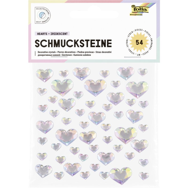 folia sierstenen HEARTS BASIC, zelfklevend, hartvorm, 54 stuks