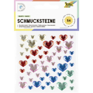 folia sierstenen HEARTS BASIC, zelfklevend, hartvorm, 54 stuks