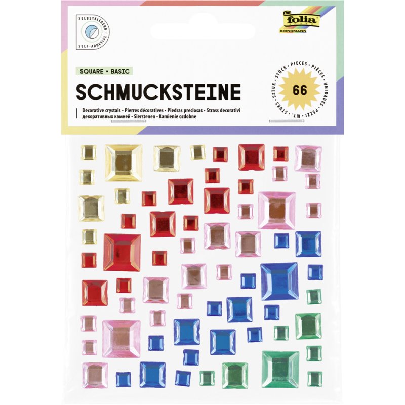 folia vierkante sierstenen, iriserende afwerking, zelfklevend, 67 stuks